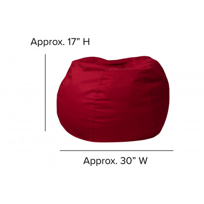 BLNK Dillon Small Refillable Bean Bag Chair for Kids and Teens - Solid Red