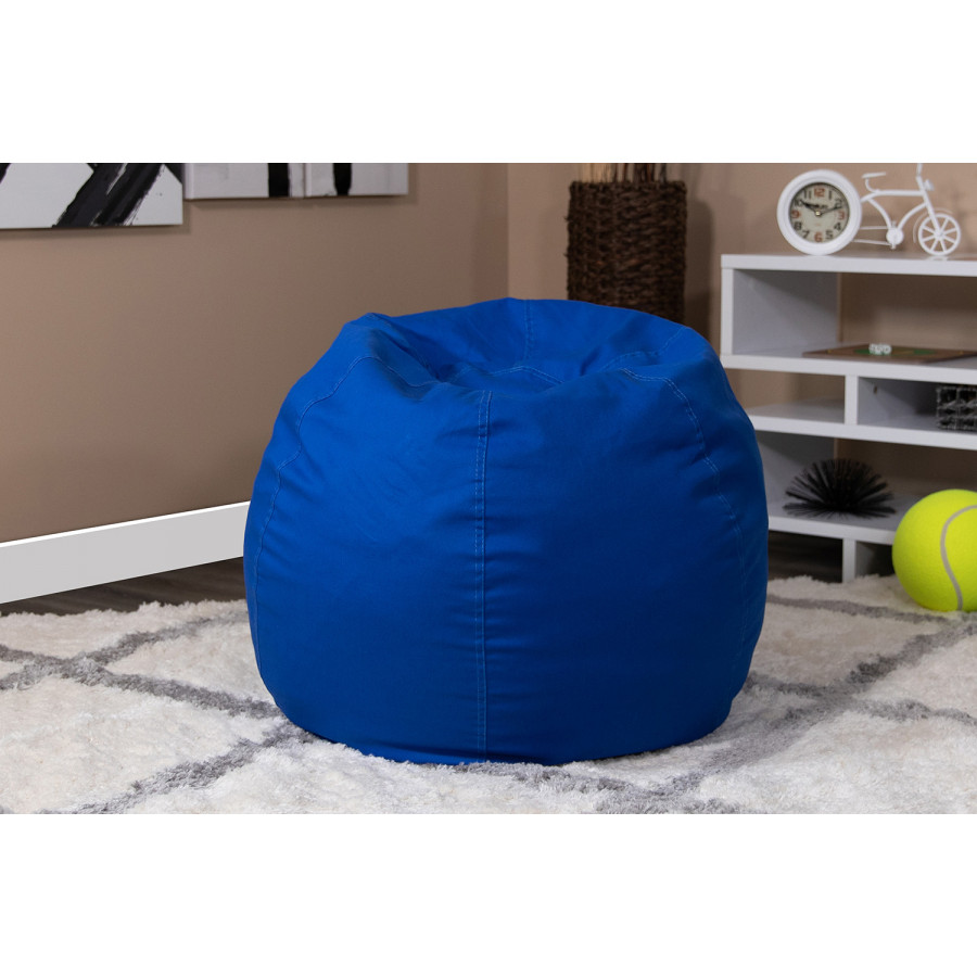 BLNK Dillon Small Refillable Bean Bag Chair for Kids and Teens - Solid Royal Blue