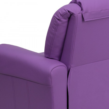 BLNK Vana Vinyl Contemporary Kids Recliner with Cup Holder and Headrest - Lavender