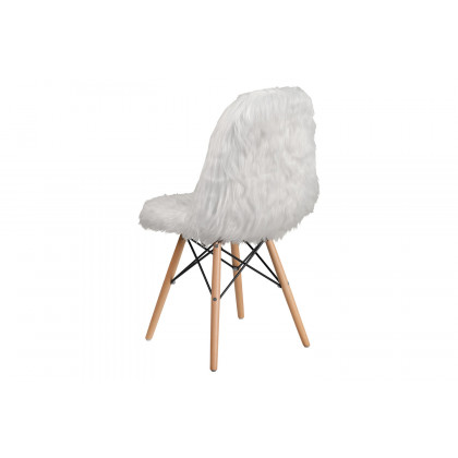 BLNK Calvin Shaggy Dog Accent Chair - White
