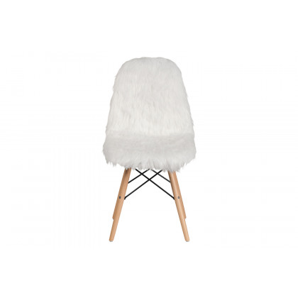 BLNK Calvin Shaggy Dog Accent Chair - White