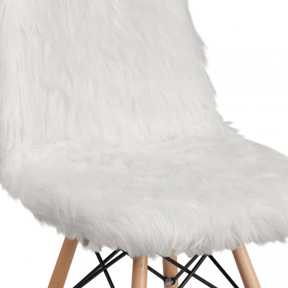 BLNK Calvin Shaggy Dog Accent Chair - White