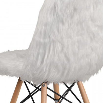 BLNK Calvin Shaggy Dog Accent Chair - White