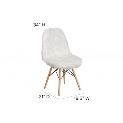 BLNK Calvin Shaggy Dog Accent Chair - White