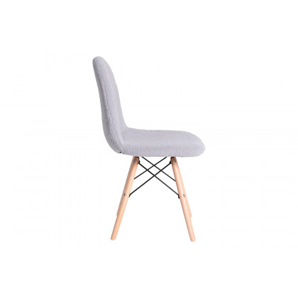 BLNK Zula Shearling Faux Shearling Padded Armless Accent Chair with Beechwood Legs in Gray - Gray