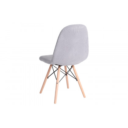 BLNK Zula Shearling Faux Shearling Padded Armless Accent Chair with Beechwood Legs in Gray - Gray