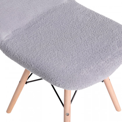 BLNK Zula Shearling Faux Shearling Padded Armless Accent Chair with Beechwood Legs in Gray - Gray
