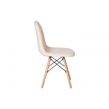 BLNK Zula Shearling Faux Shearling Padded Armless Accent Chair with Beechwood Legs in Gray - Off/White