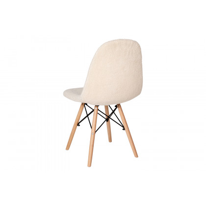 BLNK Zula Shearling Faux Shearling Padded Armless Accent Chair with Beechwood Legs in Gray - Off/White