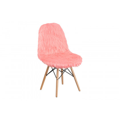 BLNK Calvin Shaggy Dog Accent Chair - Pink