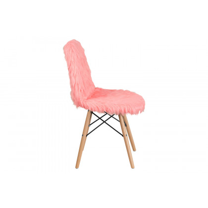 BLNK Calvin Shaggy Dog Accent Chair - Pink