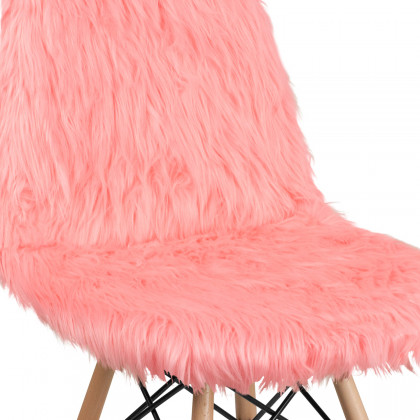 BLNK Calvin Shaggy Dog Accent Chair - Pink