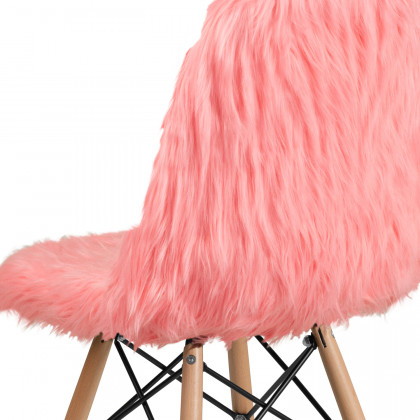 BLNK Calvin Shaggy Dog Accent Chair - Pink