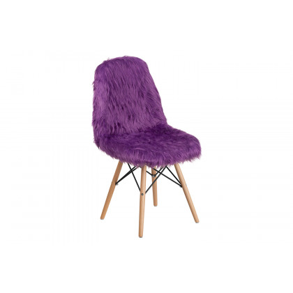 BLNK Calvin Shaggy Dog Accent Chair - Purple