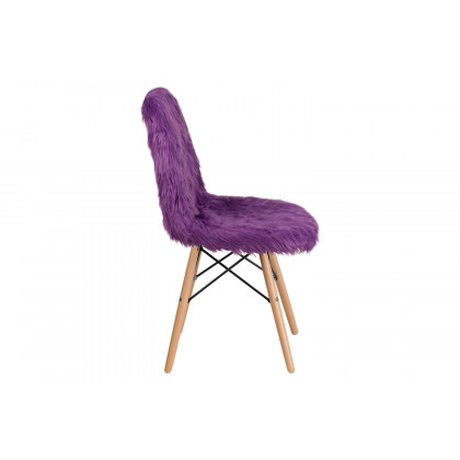 BLNK Calvin Shaggy Dog Accent Chair - Purple