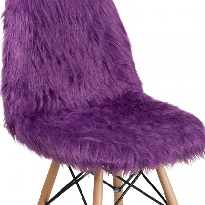 BLNK Calvin Shaggy Dog Accent Chair - Purple