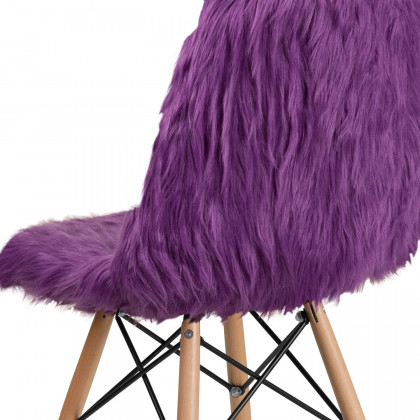BLNK Calvin Shaggy Dog Accent Chair - Purple