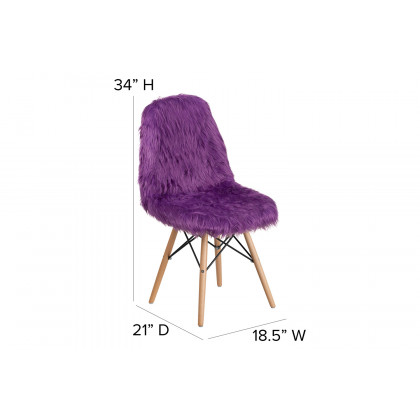 BLNK Calvin Shaggy Dog Accent Chair - Purple