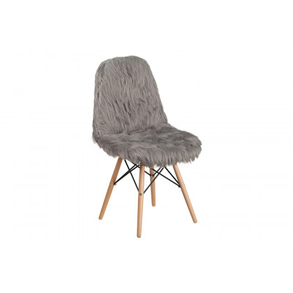 BLNK Calvin Shaggy Dog Accent Chair - Charcoal Gray