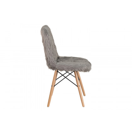 BLNK Calvin Shaggy Dog Accent Chair - Charcoal Gray