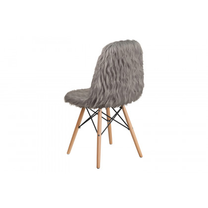 BLNK Calvin Shaggy Dog Accent Chair - Charcoal Gray