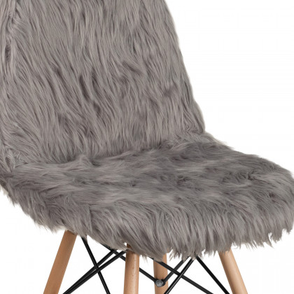 BLNK Calvin Shaggy Dog Accent Chair - Charcoal Gray