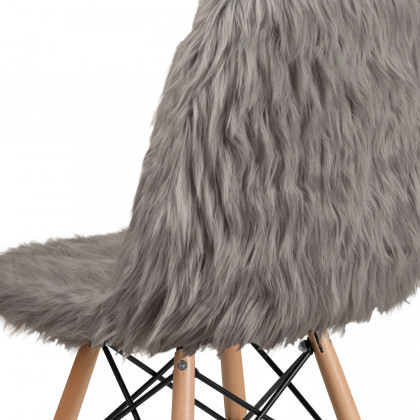 BLNK Calvin Shaggy Dog Accent Chair - Charcoal Gray