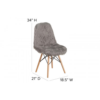 BLNK Calvin Shaggy Dog Accent Chair - Charcoal Gray