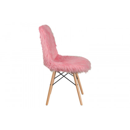 BLNK Calvin Shaggy Dog Accent Chair - Light Pink