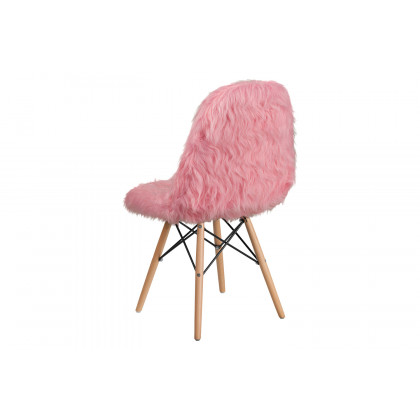 BLNK Calvin Shaggy Dog Accent Chair - Light Pink