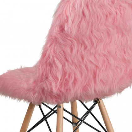 BLNK Calvin Shaggy Dog Accent Chair - Light Pink