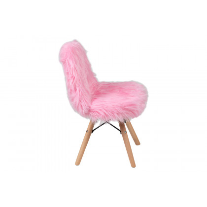 BLNK Cody Shaggy Faux Fur Accent Chair - Light Pink