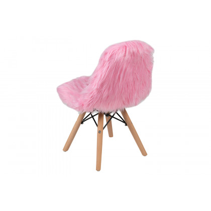 BLNK Cody Shaggy Faux Fur Accent Chair - Light Pink