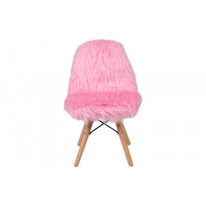 BLNK Cody Shaggy Faux Fur Accent Chair - Light Pink