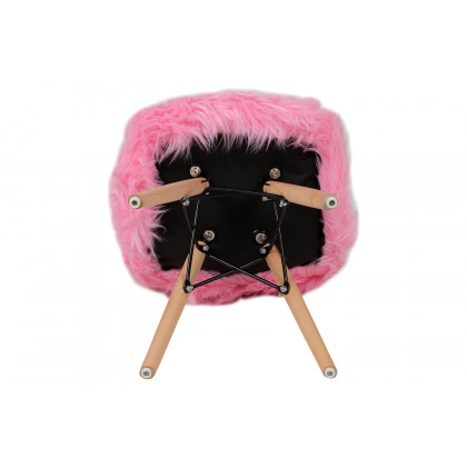 BLNK Cody Shaggy Faux Fur Accent Chair - Light Pink