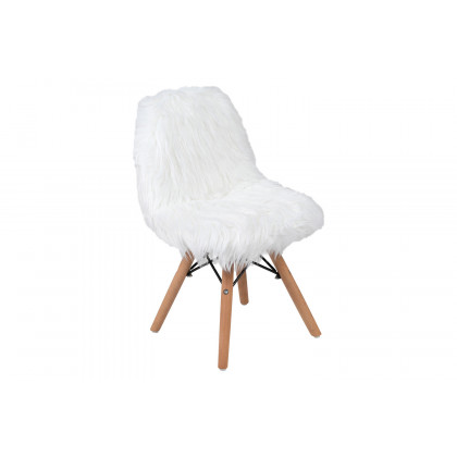 BLNK Cody Shaggy Faux Fur Accent Chair - White