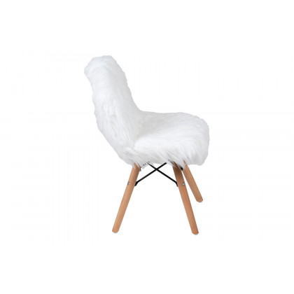 BLNK Cody Shaggy Faux Fur Accent Chair - White