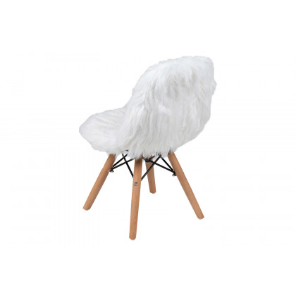 BLNK Cody Shaggy Faux Fur Accent Chair - White
