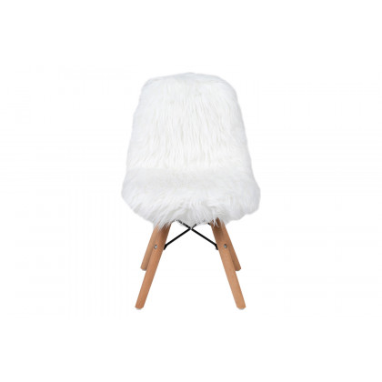BLNK Cody Shaggy Faux Fur Accent Chair - White