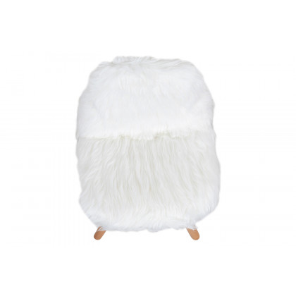 BLNK Cody Shaggy Faux Fur Accent Chair - White