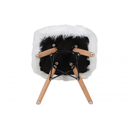 BLNK Cody Shaggy Faux Fur Accent Chair - White