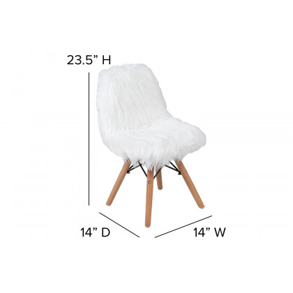 BLNK Cody Shaggy Faux Fur Accent Chair - White