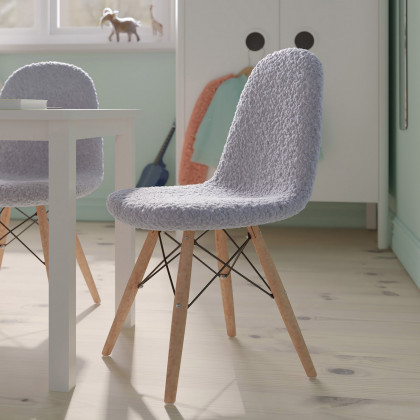 BLNK - Zula Shearling Faux Shearling Accent Chair with Beechwood Legs