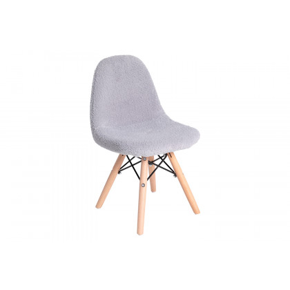 BLNK Zula Shearling Faux Shearling Accent Chair with Beechwood Legs - Gray