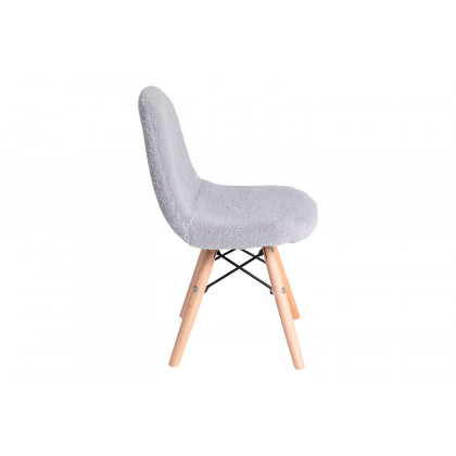 BLNK Zula Shearling Faux Shearling Accent Chair with Beechwood Legs - Gray