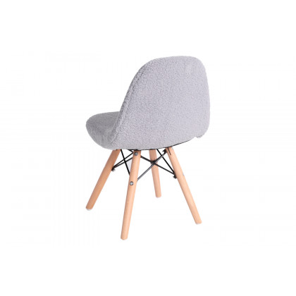 BLNK Zula Shearling Faux Shearling Accent Chair with Beechwood Legs - Gray