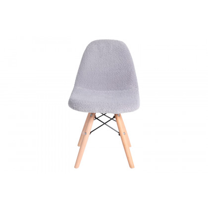 BLNK Zula Shearling Faux Shearling Accent Chair with Beechwood Legs - Gray