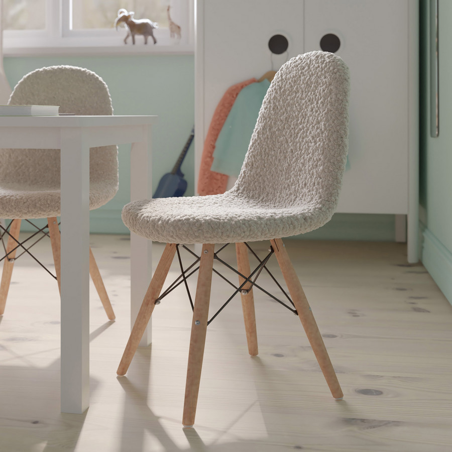 BLNK - Zula Shearling Faux Shearling Accent Chair with Beechwood Legs
