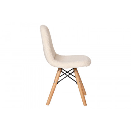 BLNK Zula Shearling Faux Shearling Accent Chair with Beechwood Legs - Off/White