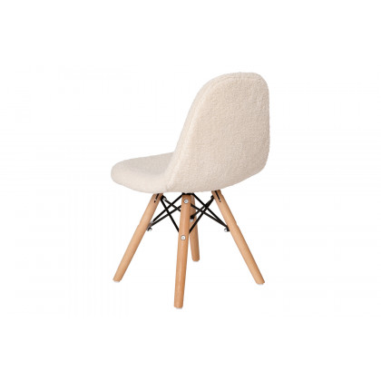 BLNK Zula Shearling Faux Shearling Accent Chair with Beechwood Legs - Off/White